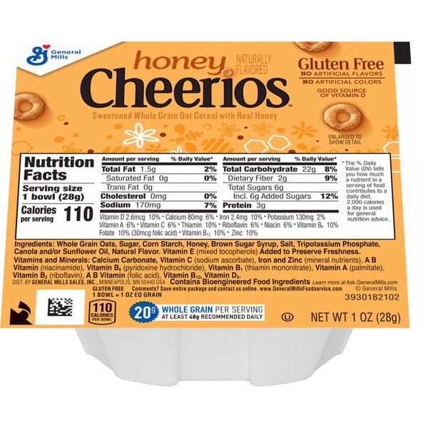 96-PACK OF CEREAL CHEERIOS HONEY 1OZ