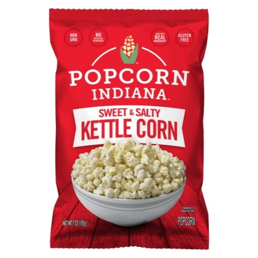 12-PACK OF Sweet And Salty Kettle Corn Popcorn Indiana, 12 - 7 Oz