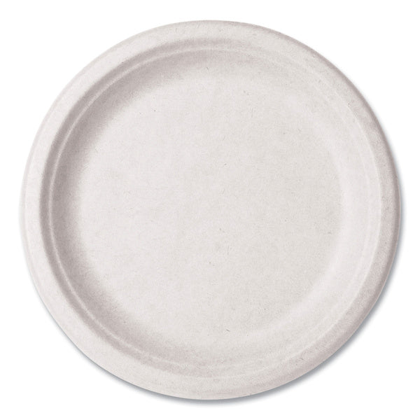 500-PACK OF Vegware VW-P013NFA 9 in. Diameter Nourish Molded Compostable Fiber Plate Tableware - White (500/Carton)
