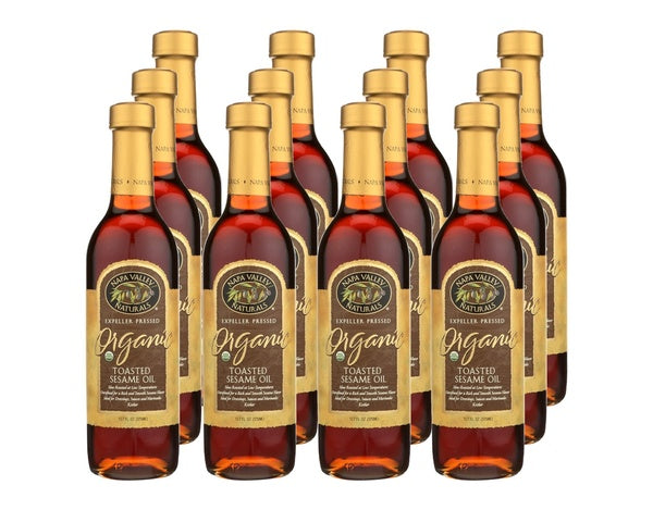 12-PACK OF Oil Sesame Organic Toasted Napa Valley Naturals 12.7 fz