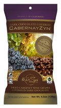 8-PACK OF Snack Raisin Chocolate Covered Dark Chocolate CabernayZyn, Wine Rayzyn