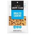 6-PACK OF Unsalted Cashews Snak Club, 6 - 2.5 Oz