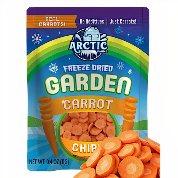 12-PACK OF Carrot Chips Freeze Dried (100% Veggie), Arctic Farms
