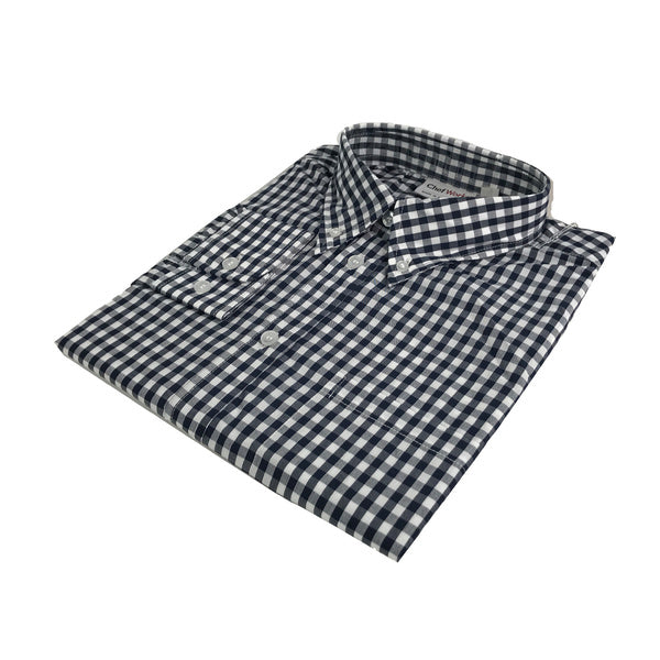 X-LRG-PACK OF SHIRT WOMENS DRS GNGHM NVY/WHT
