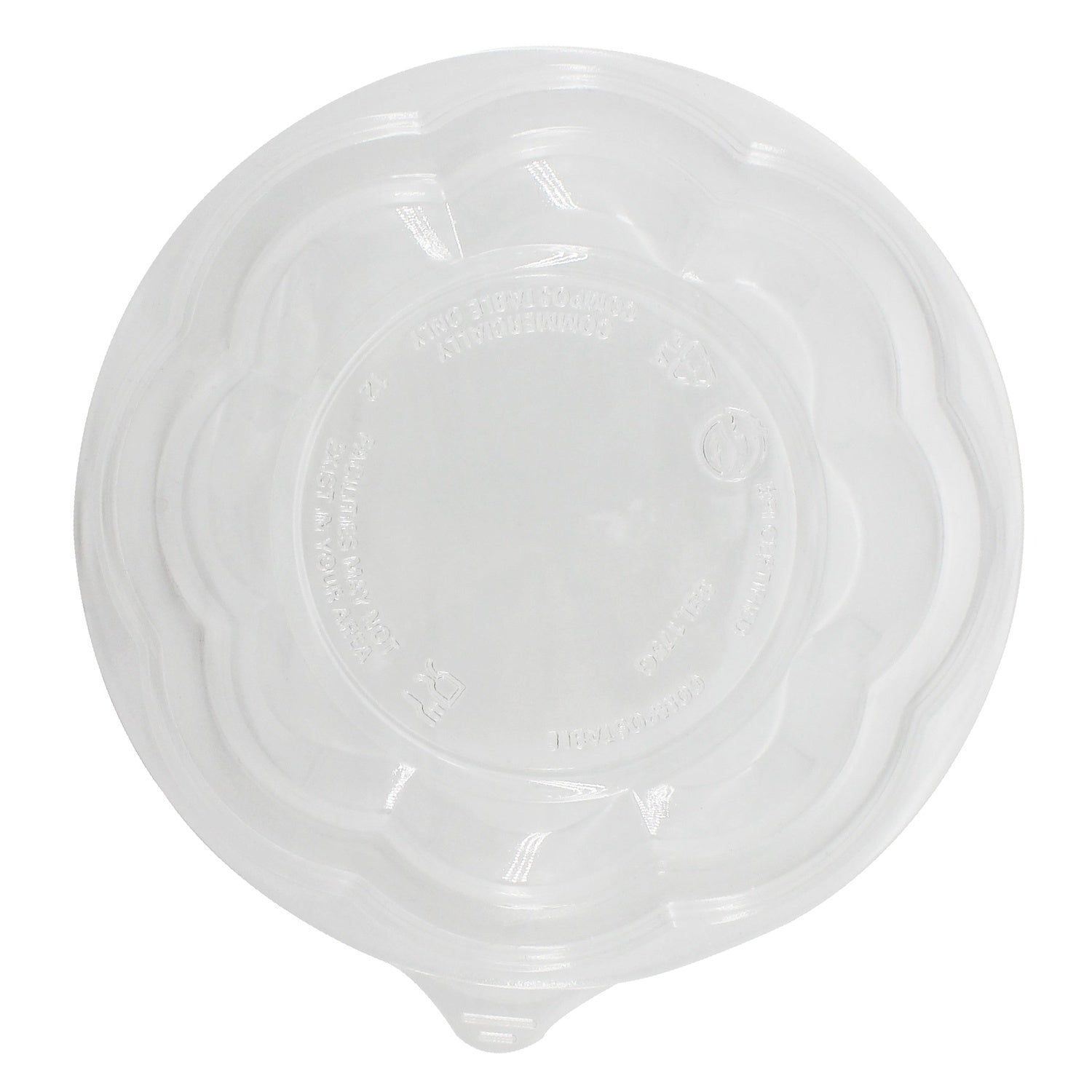 300-PACK OF LID CLEAR COMPOSTABLE FOR 18-48 OZ CLEAR ROUND BOWL
