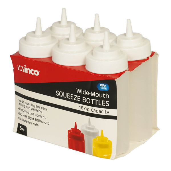 16OZ-PACK OF BOTTLE PLAS SQUEEZE 16 OZ CLR