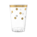 12-PACK OF Tumbler Plastic 12 oz Gold Dots