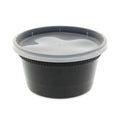 240-PACK OF Container Food Pactiv Corp. YL2512B Newspring 12 oz. Black/Clear Microwavable Container - 4.55 in. Diameter x 2.45 in. Height (240 Count)
