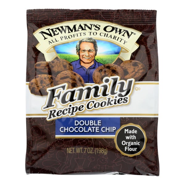 6-PACK OF Cookie Double Chocolate Chip Newman's Own Organic 7 oz