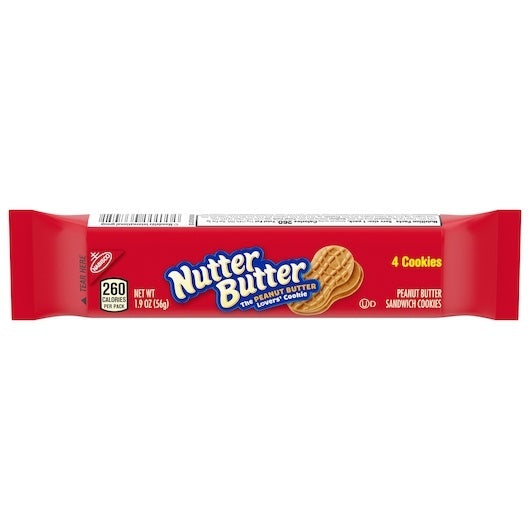 40- PACK OF Peanut Butter Cookies Single Serve Nutter Butter, 4 - 10 - 1.9 Oz