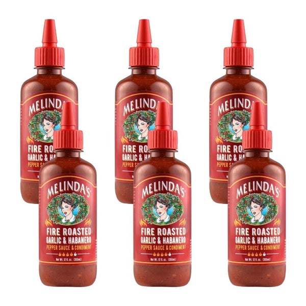 6-PACK OF Sauce Garlic Fire Roasted Habanero Melinda 12 oz