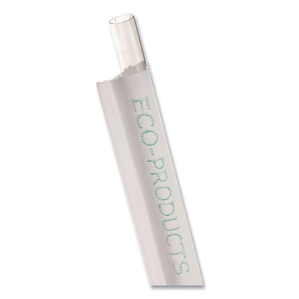 4800-PACK OF Straw Wrapped Eco-Products EP-ST990 Clear Wrapped PLA Straws - 9.5 Inch Sustainable Beverage Solution (4800 Count)