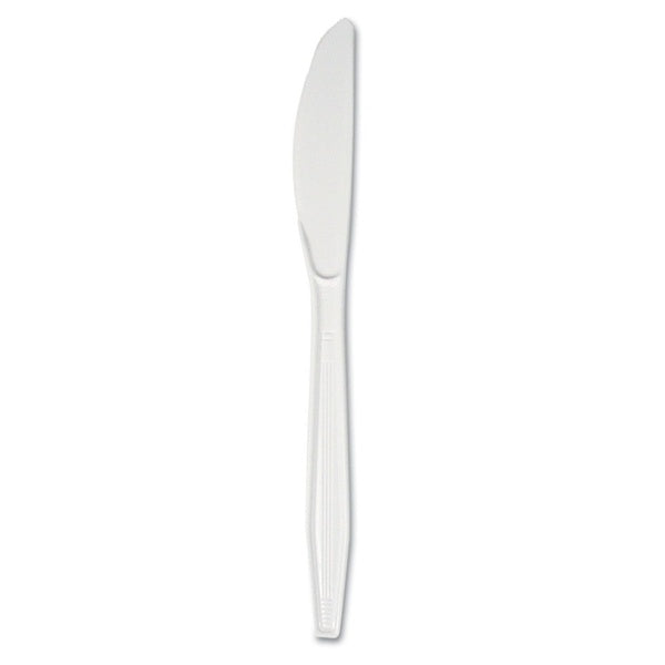 100-PACK OF Cutlery Plastic Durable Mediumweight Polystyrene Knife - White Disposable Cutlery (100 Count) for Events and Gatherings