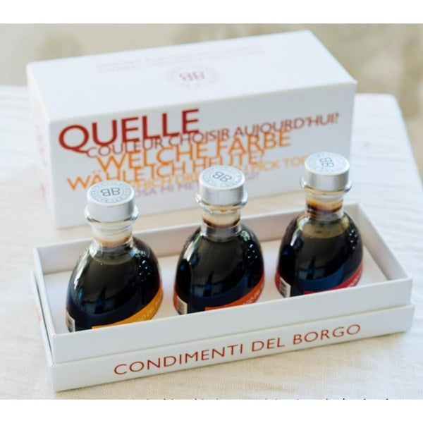 3-PACK OF Il Borgo Del Balsamico, Aged Balsamic Vinegar Gift Set (3x100ml)