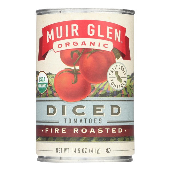 12-PACK OF Tomato Diced Organic Fire Roasted Muir Glen Inc 14.5 oz