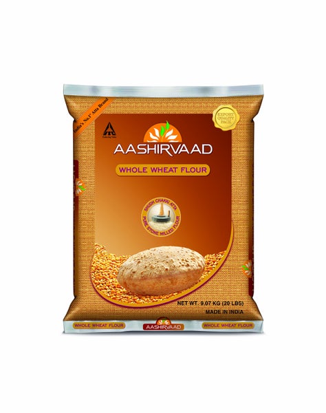 2-PACK OF Flour Unblchd Aashirvaad Whole Wheat Flour Atta