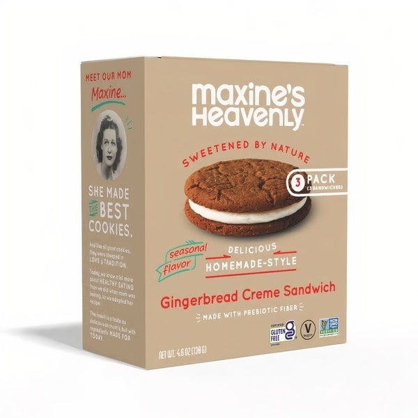 8-PACK OF Cookie Gingerbread Creme Sandwich 3PK Box, Maxine's Heavenly