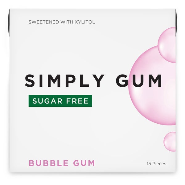 12-PACK OF Gum Bubble Gum Sugar Free 15CT, Simply Gum