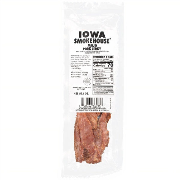 12-PACK OF Pork Jerky Mojo, Iowa Smokehouse