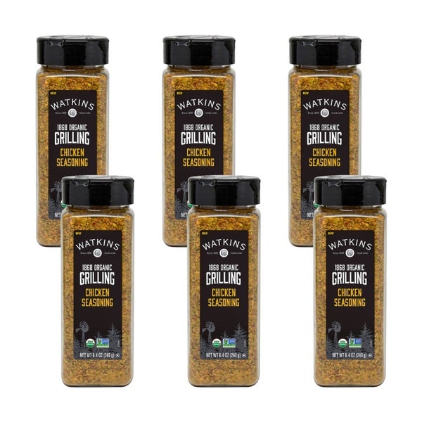 6-PACK OF Seasoning Chicken Grill Organic Watkins & Co Dispble Bags 8.4 oz