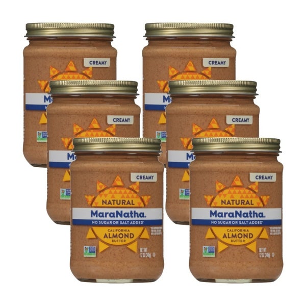 6-PACK OF Almond Butter No Sugar No Salt Maranatha 12 oz