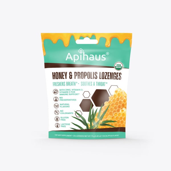 12-PACK OF Cough Drops Lozenges Honey Organic Eucalyptus Flavor 20 pcs, Vando Naturals