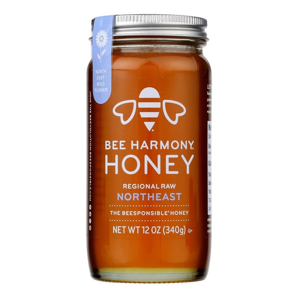 6-PACK OF Honey Raw Regionl North East Bee Harmony 12 oz