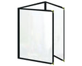 8.5X11-PACK OF COVER MENU TRPL PKT LTHRT BLK