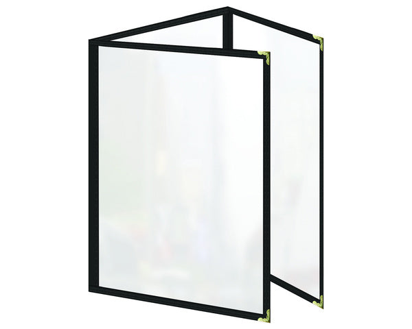 8.5X11-PACK OF COVER MENU TRPL PKT LTHRT BLK