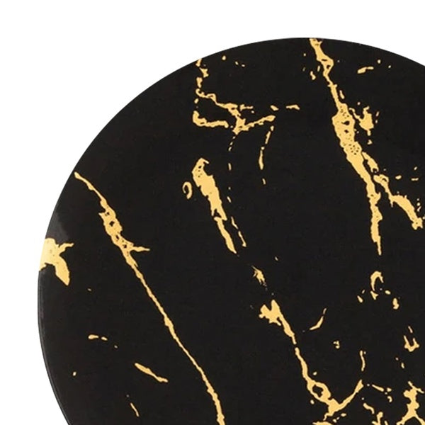 12-PACK OF Plate Salad 7.5" Black Gold Marble