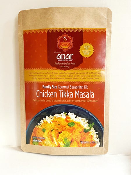 6-PACK OF Seasoning Chicken Tikka Masala Seasoning Kit Family Size, Anar Gourmet Foods