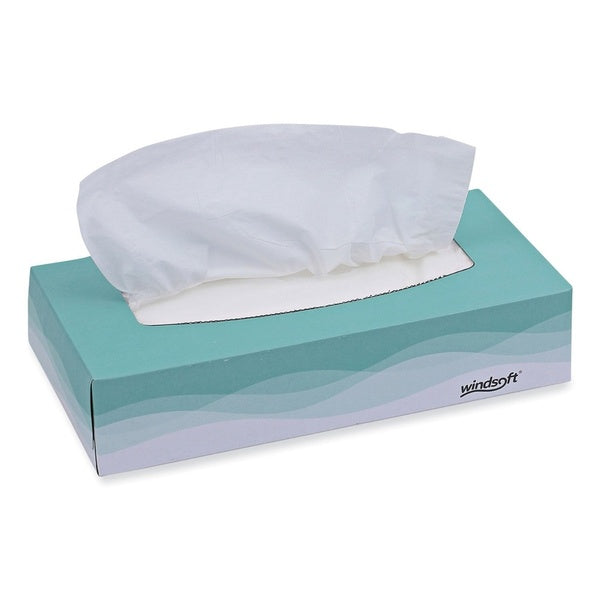 30-PACK OF Tissue Facial Windsoft WIN2360 Premium 2-Ply Flat Pop-Up Facial Tissue - 30 Boxes of Soft White Tissues for Home and Office Use