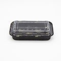 8-PACK OF Container Disp 8.4"x5.8" Black Bento Sushi Rectangular Container w/ Lid 400 Sets