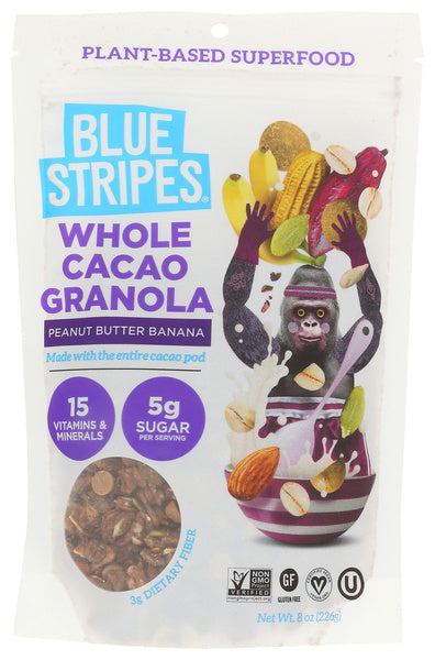 6-PACK OF Cereal Granola Blue Stripes 8 oz