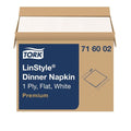 1000-PACK OF Tork 716002 1-Ply 15 x 16 Inch LinStyle Disposable Dinner Napkins - Premium White, 1000 Count