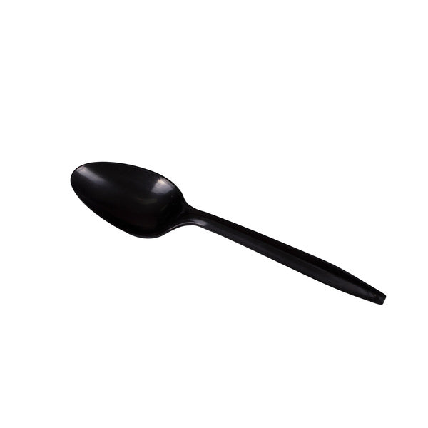 1000-PACK OF Teaspoon Plastic Karat 1,000 ct PP Plastic Medium Weight Tea Spoons Bulk Box, Black