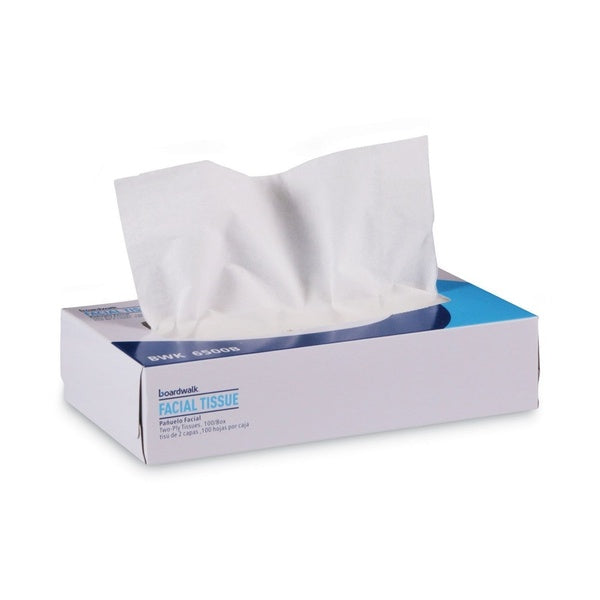 30-PACK OF Tissue Facial Boardwalk BWK6500B Premium 2-Ply Facial Tissue - 100 Sheets per Box, 30 Boxes per Carton - Soft and Absorbent for Office Use