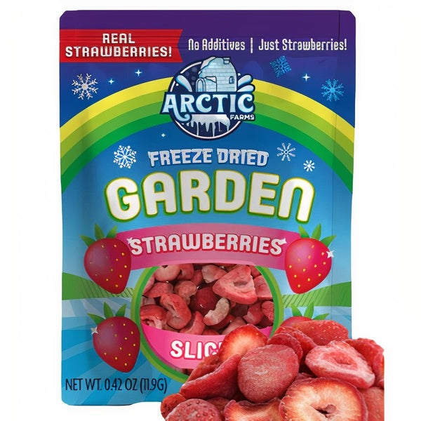 12-PACK OF Strawberry Slices Freeze Dried Organic (100% Fruit), Arctic Farms