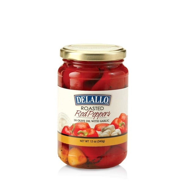 12-PACK OF Pepper Roasted Red Garlic Delallo 12 oz