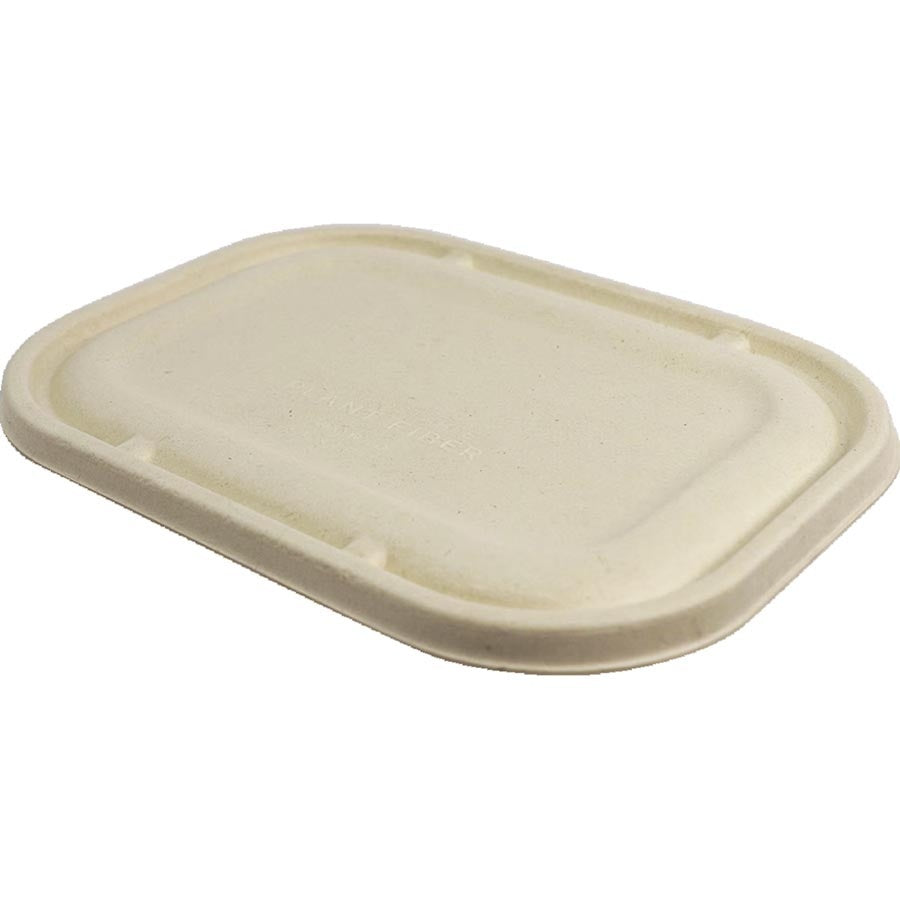 400-PACK OF CONTAINER TAKEOUT World Centric Compostable Fiber Lids for 8 x 6" Fiber Trays | 400 count