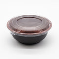 300-PACK OF Container Disp 24oz Round Red and Black Plastic Bowl w/ lid