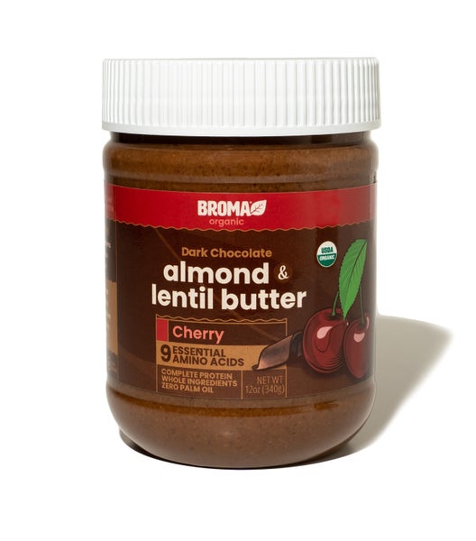 6-PACK OF Almond Butter, Dark Chocolate Cherry Almond & Lentil, Broma