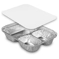 250-PACK OF Handi-Foil 3 Compartment Aluminum Oblong Tray With Flat Board Lid Combo Hfa, 250 - 1 PC