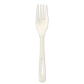 1000-PACK OF World Centric FOPS6 6.3 in. TPLA Compostable Cutlery Fork - White (1000/Carton)