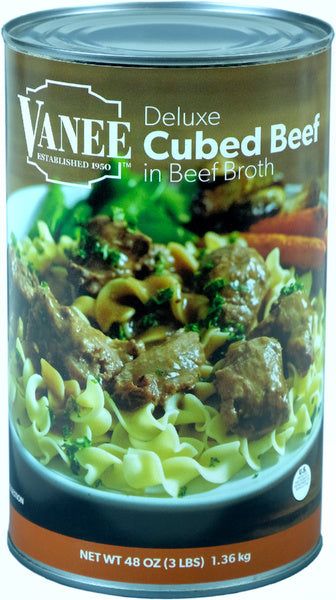 48 OZ-PACK OF BEEF CUBED IN BROTH