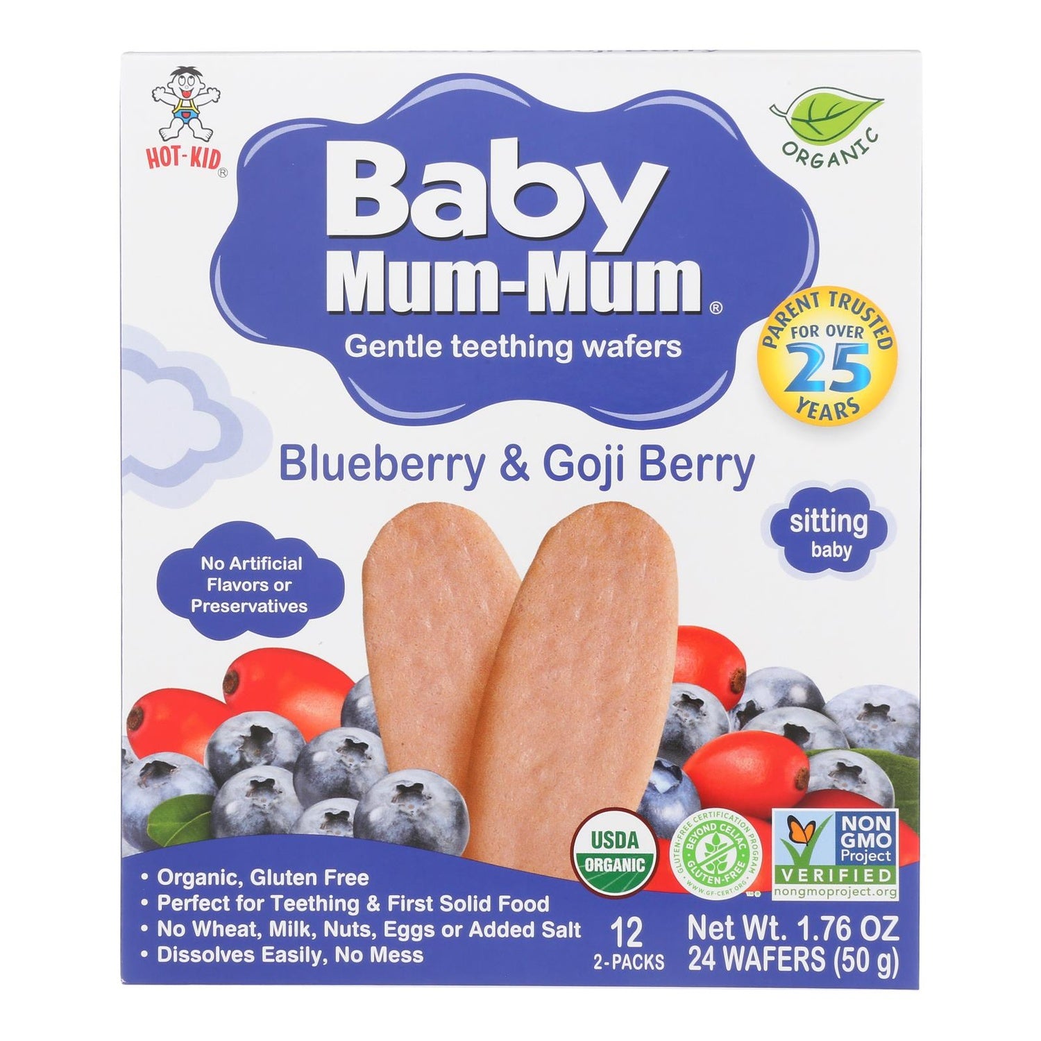 6-PACK OF SNACK RICE BLUEBERRY AND GOJI BERRY, TEETHING