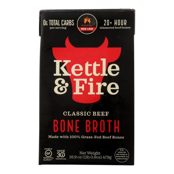 6-PACK OF Broth Beef Grass Fed Kettle And Fire 16.9 oz