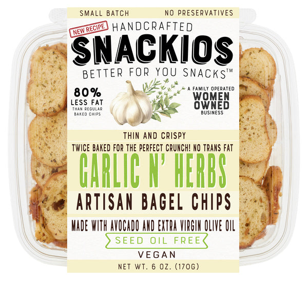 4-PACK OF Chips Bagel Garlic N' Herbs Bagel Chips