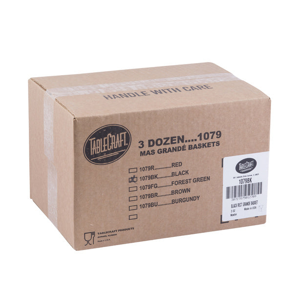 12X8X1-PACK OF BASKET RECT PLAS GRANDE BLACK