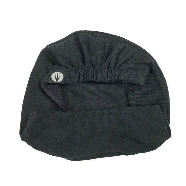 EA-PACK OF HAT CHEF BEANIE BLK W/SWEATBND